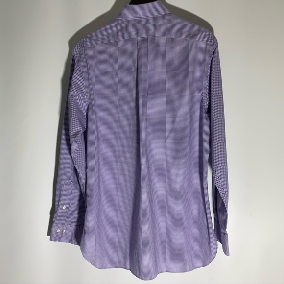 Ralph Lauren Purple Polo Button Up Long Sleeve Checked Shirt 16.5” Neck 34/35 - Picture 8 of 10